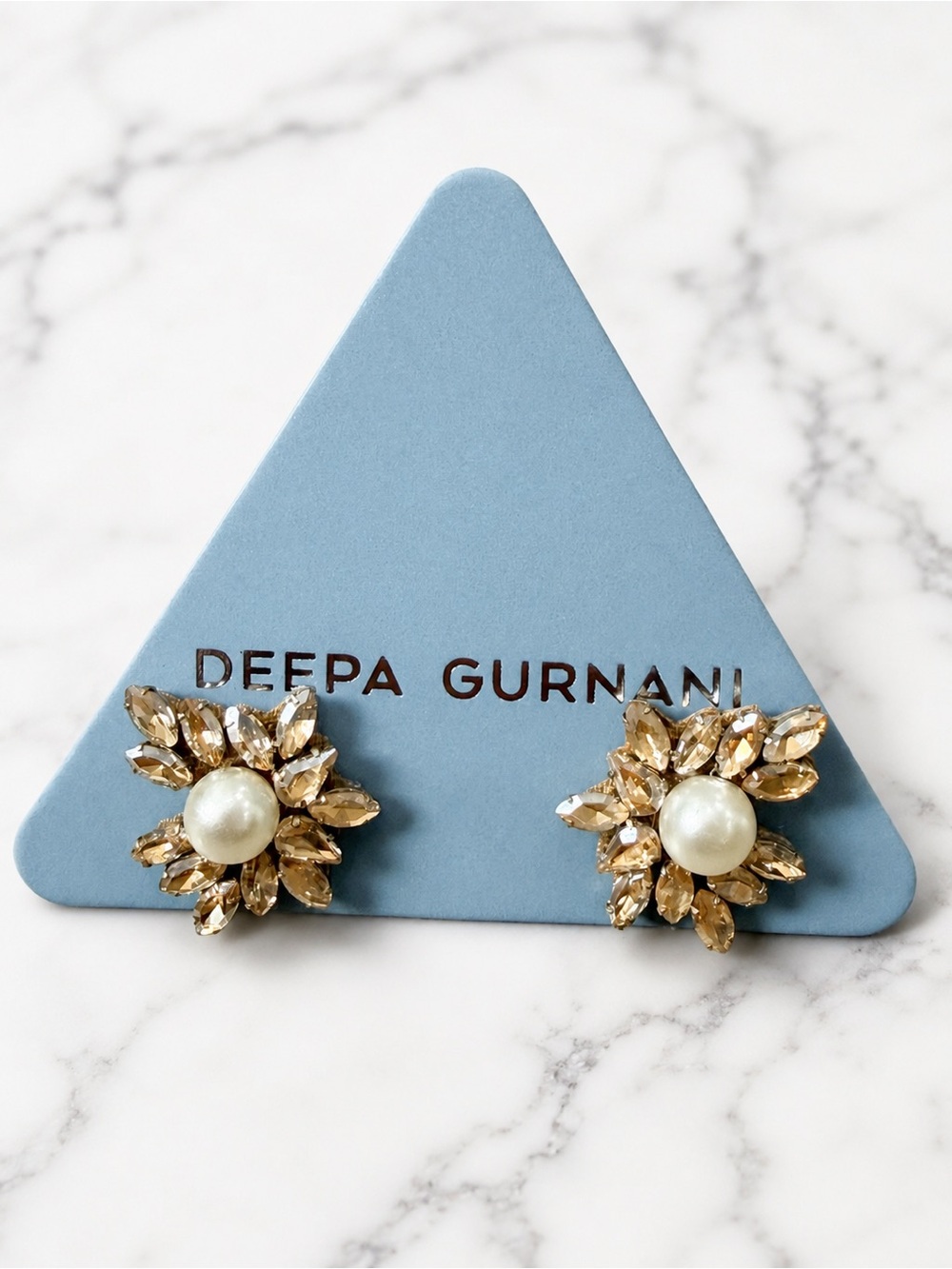 NWT Deepa Gurnani Sahana Earrings Handmade Gold